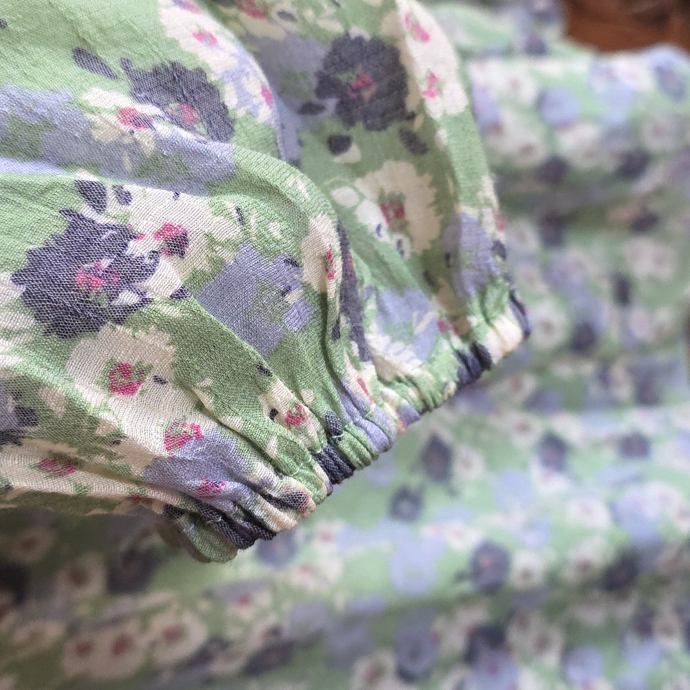 Zac & Rachel Floral Blouse in Green and Purple - Picture 4 of 5